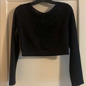 Express Cropped Lace Top